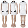 Ladies Streetwear Sleeveless Bodycon Dress 2024 Summer Autumn Women Mini Dresses Women Sweatshirts White Black Dress Clothing