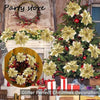 Silver Glitter Christmas Flowers Silver Xmas Tree Artifical Flower Ornaments Merry Christmas Decoration For Home Party New Year