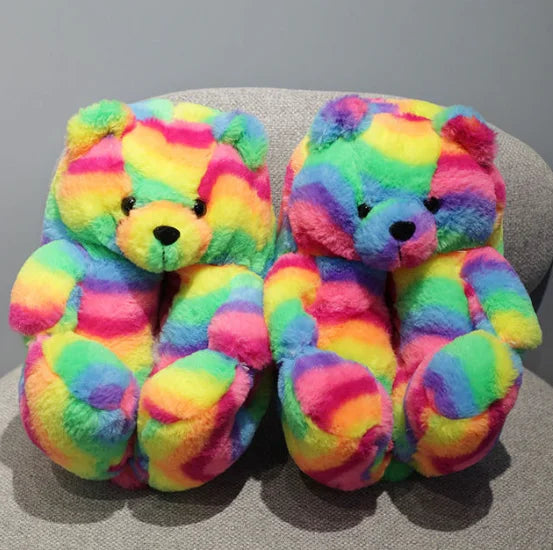 Highland Cow Fashion Bear Plush Slippers Women Men House Animals Soft Shoes Christmas Slipper Adults Indoor Shoes