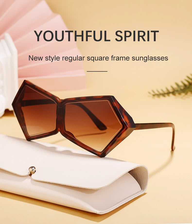 Oversized Square Punk One-piece Sunglasses Women 2024 Luxury Brand Big Frame Shield Sun Glasses For Ladies Wrap Eyewear Goggle