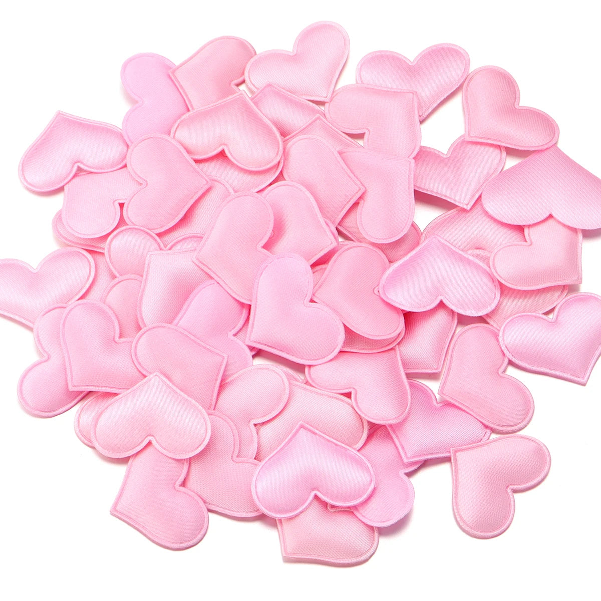 50/100Pcs Padded Fabric Throwing Petals Love Heart Table Table Bed Heart Petals Wedding Valentine Decoration