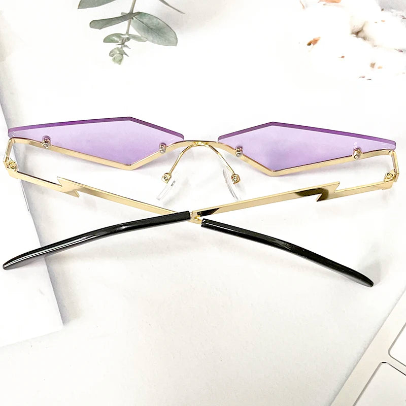 UV400 Trendy Tassel Sunglasses Fashion Retro Rimless Sun Glasses Steampunk Sunglasses Shades Funny Clouds Shaped Eyeglasses