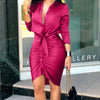 Long Sleeve Elegant Skinny Office Lady Mini Dress For Women Sexy deep V-neck Black Package Hip Bodycon Dresses Casual Robe