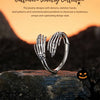 BAMOER Genuine 925 Sterling Silver Vintage Hug Hand Open Ring for Women Retro Finger Ring Fine Jewelry Birthday Gift BSR608-E