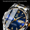 POEDAGAR Top Brand Luxury Man Wristwatch Waterproof Luminous Date Week Men Watches Stainless Steel Quartz Men's Watch Male reloj