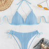 Bikini Set Women Low Waist Sexy Two Piece Swimsuit Women's Solid Color Black Lace-up Push Up Brazilian Bikinis Bathsuit