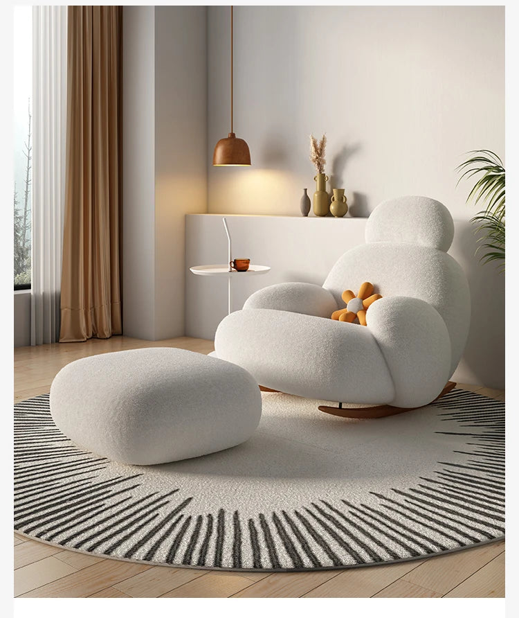 Fluffy White Living Room Chair Modern Cute Floor Ergonomic Living Room Chair Lounge Recliner Meuble Salon Home Furniture