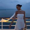 TARUXY Fashion Strapless Dress With Ribbon Female Elegant Sleeveless Mesh Beach Vacation Long Dress 2025 Spring New Women Dress