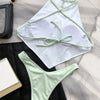 Sexy Halter Bandana Bikinis Set Swimwear Women Thong Swimsuits Backless Bathing Suit Bikini 2024 Mujer Swim Wear Biquini Summer