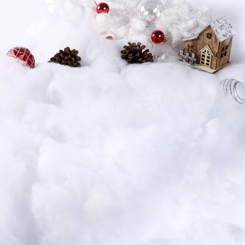 Christmas Fake Snow Cotton Like Artificial White Snow Fluffy Fiber Stuffing Snow Covering for Winter Christmas Tree Decoration