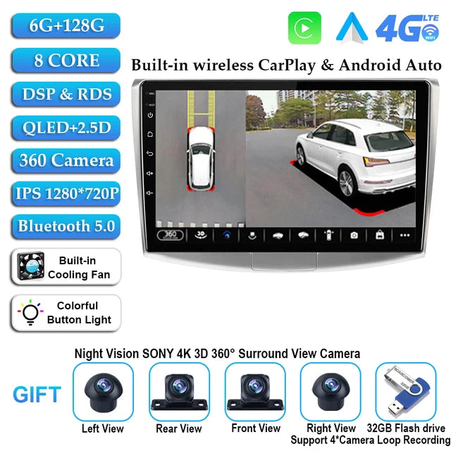Android 14 For VW Volkswagen Passat B7 B6 CC Car Radio Multimedia Player Autoradio GPS Navigation Camera Carplay QLED 2Din DVD
