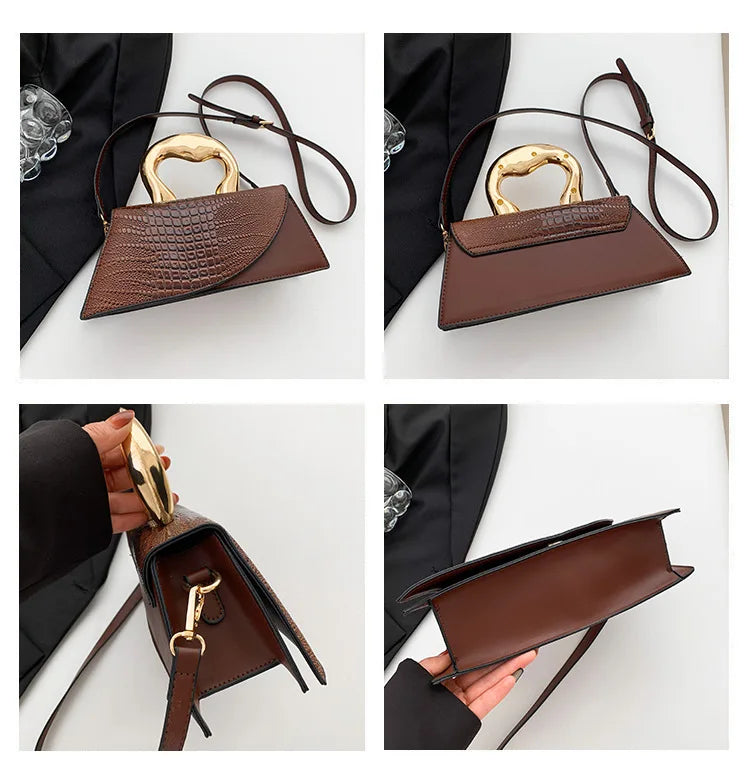 Solid Alligator PU Shoulder and Crossbody Bags Personality Designer Style High Quality Hand Bags for Women 2024 Fashion Hot Sale