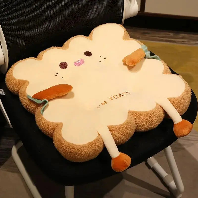 1pc Simulation Bread Toast Cushion Stuffed Memory Foam Pillow Sofa Chair Decor Seat Cushion Cute Student Chair Pad