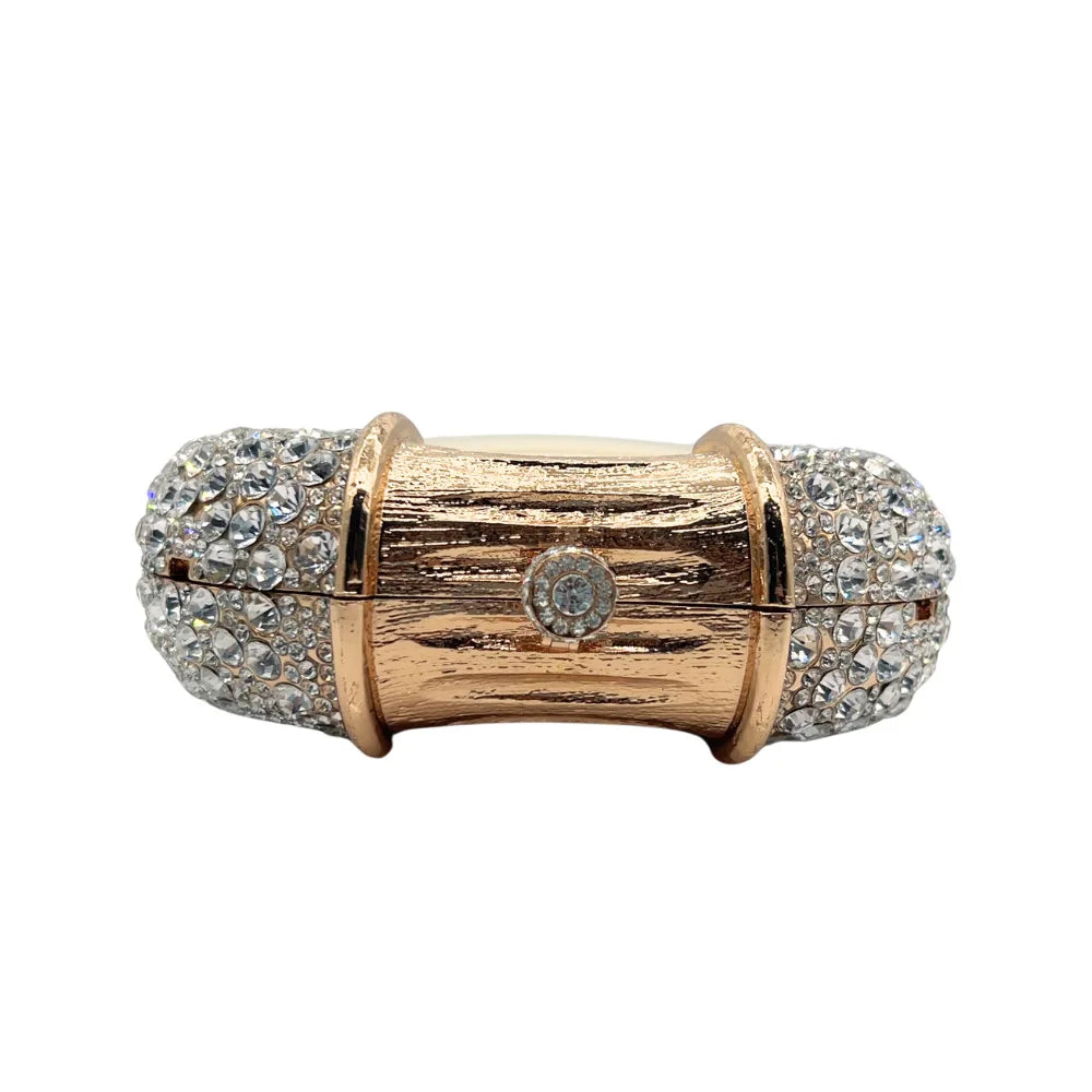 XIYUAN Oval Shaped Crystals Evening Clutch Bags Women Boutique Diamond Clutch Purses And Handbags Bridal Wedding Gem Phone Purse