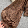 Autumn Black/White/Brown Sexy Lace Blouse Women Elegant V-Neck Puff Long Sleeve Open Back Short Tops Female Party Blusas 2021