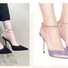 Luxury Crystal Sequined Women Pumps Elegant Thin High heels Spring Summer Fashion Chains Party Shoes Sexy Wedding Bridal Shoes