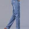 Spring Men's Light Blue Slim Jeans Stylish Casual Stretch Fabric Denim Pants Classic Trousers Smoke Gray