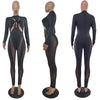 GUWU Mesh Patchwork Cut Out High Wais Long Sleeve Skinny Stretch Sexy Jumpsuit Hollow Out Night Club Women Overalls