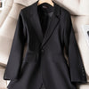 Khaki Black Green Women Solid Formal Blazer Coat Female Long Sleeve Single Button Straight Jacket For Office Ladies Work Wear