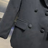 VGH Minimalist Patchwork Drawstring Solid Blazers For Women Notched Collar Long Sleeve Backless Hollow Out Blazer Female Style