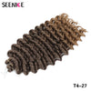 Deep Wavy Twist Synthetic Crochet Hair Afro Curly Hair African Crochet Braids Ombre Blonde Braiding Hair Extensions For Women