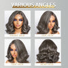 Natural Wave Gray Short Bob Salt And Peppe Glueless Closure Lace Wig Brazilian Human Hair Ready to Wear Lace Wigs For Women