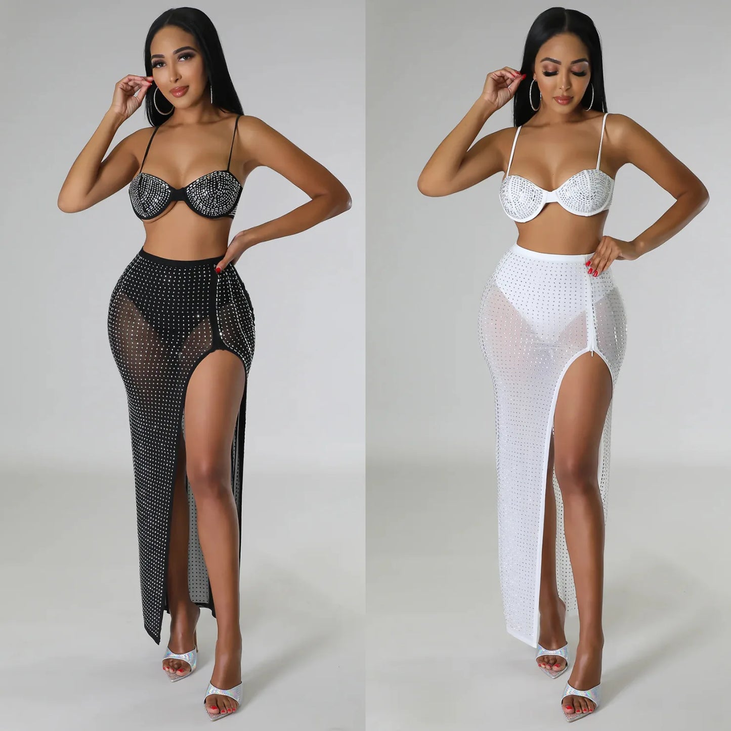 High Waist 2 Piece Bikini Set With Cover Up 2022 Swimsuit Women Print Sleeveless Bathing Suit Beachwear Swimming Biquini New