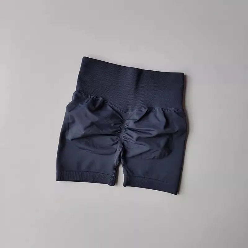 Summer High-Waist Women's Yoga Shorts Breathable Fitness Butt Lift Sports Running Shorts Cycling Push-Up Workout Gym Shorts