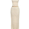 Weird Puss Mesh Backless 2 Piece Set Women Halter Lace-Up See Through Crop Tops+Loose Elegant Long Skirts Vacation Trend Outfits