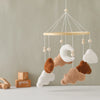 Baby Crib Mobile Bed Bell Rattle Toys Wooden Crochet Stars Pendant Bed Bell Toys Newborn Comfort Crib Bracket Hanging Toys Gifts