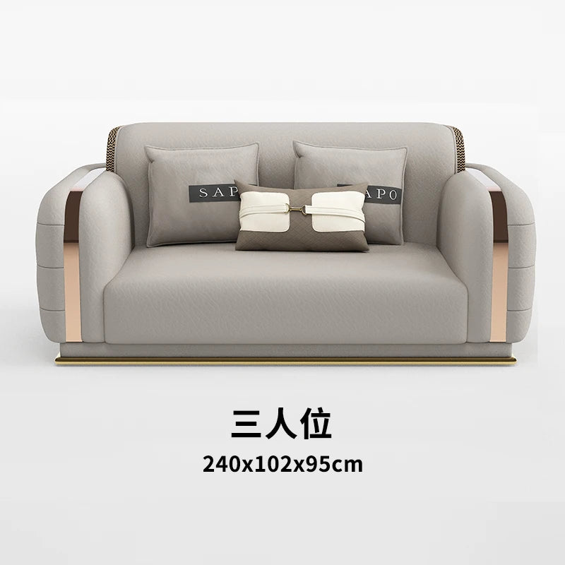 Luxury Fancy Living Room Sofa Genuine Leather Designer Italian Sofa Loveseat Single Canape Salon De Luxe Apartment Furniture