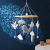 Baby Crib Mobile Bed Bell Rattle Toys Wooden Crochet Stars Pendant Bed Bell Toys Newborn Comfort Crib Bracket Hanging Toys Gifts