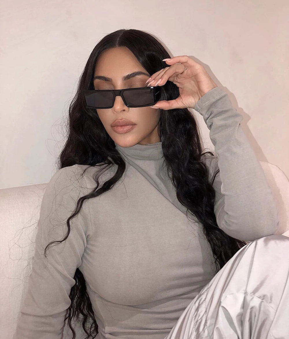 Retro Fashion Punk Square Sunglasses For Women Men Ins Popular Small Frame Silver Sun Glasses Trending Shades UV400 Ladies Eye