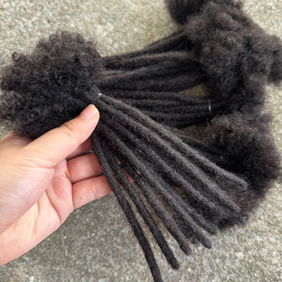 6 Inches Dreadlock Extensions Human Hair 0.6cm Width Full Handmade Loc Extensions Crochet Hair Human Hair for Man Women
