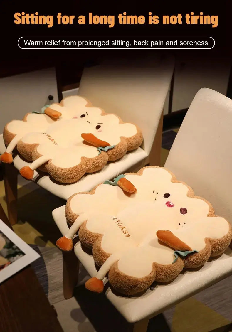 1pc Simulation Bread Toast Cushion Stuffed Memory Foam Pillow Sofa Chair Decor Seat Cushion Cute Student Chair Pad