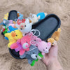 Home Slippers Women Cotton Slippers Furry Flip Flops House Shoes Cute Teddy Bear Slides Plush Pantuflas Women Cheap Slides