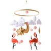 Baby Crib Mobile Rattle Toy 0-12Months Infant Soft Felt Teddy Velvet Pink Bear Bed Bell Hanging Toy Holder Bracket Crib Girl Toy