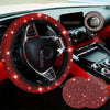 Car Accessories Set 27/4Piece Women Bling Universal Fit Polyester Steering Cover Shiny License Frame Phone Holder Coasters Tools