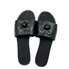 2025 Spring/Summer New Beach Vacation One Word Open Toed Flat Bottom Outerwear Camellia Slippers for Women