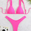 Bikini Women Swimsuit 2025 New Solid Print Sling Bikinis Set Sexy Thong Swimwear Summer Two Piece Beachwear Bathing Suit Female