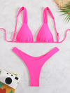 Bikini Women Swimsuit 2025 New Solid Print Sling Bikinis Set Sexy Thong Swimwear Summer Two Piece Beachwear Bathing Suit Female