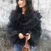 TWOTWINSTYLE Elegant Patchwork Ruffles Chiffon Blouses Women O Neck Lantern Long Sleeve Loose Shirt Female Clothing Fashion