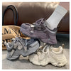 Women's Chunky Sneakers  Breathable Mesh Platform Sports Shoes Woman Fashion Lace Up Thick Sole Casual  Mujer 2024