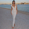 Cryptographic Elegant Tie Detail Sexy Cut Out Backless Dress Party Club Outfits Summer See Through Sleeveless Dresse Robe NEW