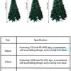 180/210/240cm Pop Up Pre-Lit Christmas Tree,Artificial Pine Needle & PVC Mixed Tree with Iron Base,Easy Setup Holiday Decoration
