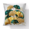 45x45cm gingko leaf polyester cushion cover black gold  waist pillowcase living room chair sofa home decoration