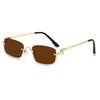 Fashion Small Square Women's Sunglasses Luxury Brand Metal Half Frame Sunglasses Woman Trend 2024 Vintage Black Pink Shades