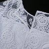 White Lace Dresses for Women Vintage Crew Neck Embroidery Tunic Package Hip Retro Elegant Midi Dress Holiday Party Wedding Gowns