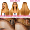 P4/27 Highlight Bone Straight 13x4 HD Lace Frontal Wigs Human Hair Brazilian Ombre Honey Blonde Colored Human Hair Wig For Women