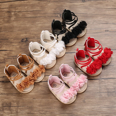 Summer Cool Baby Girl Sandals Fashion Newborn Sandal Idyllic Flower Soft Anti-slip Toddler Rubber Sole Comfortable Shoes